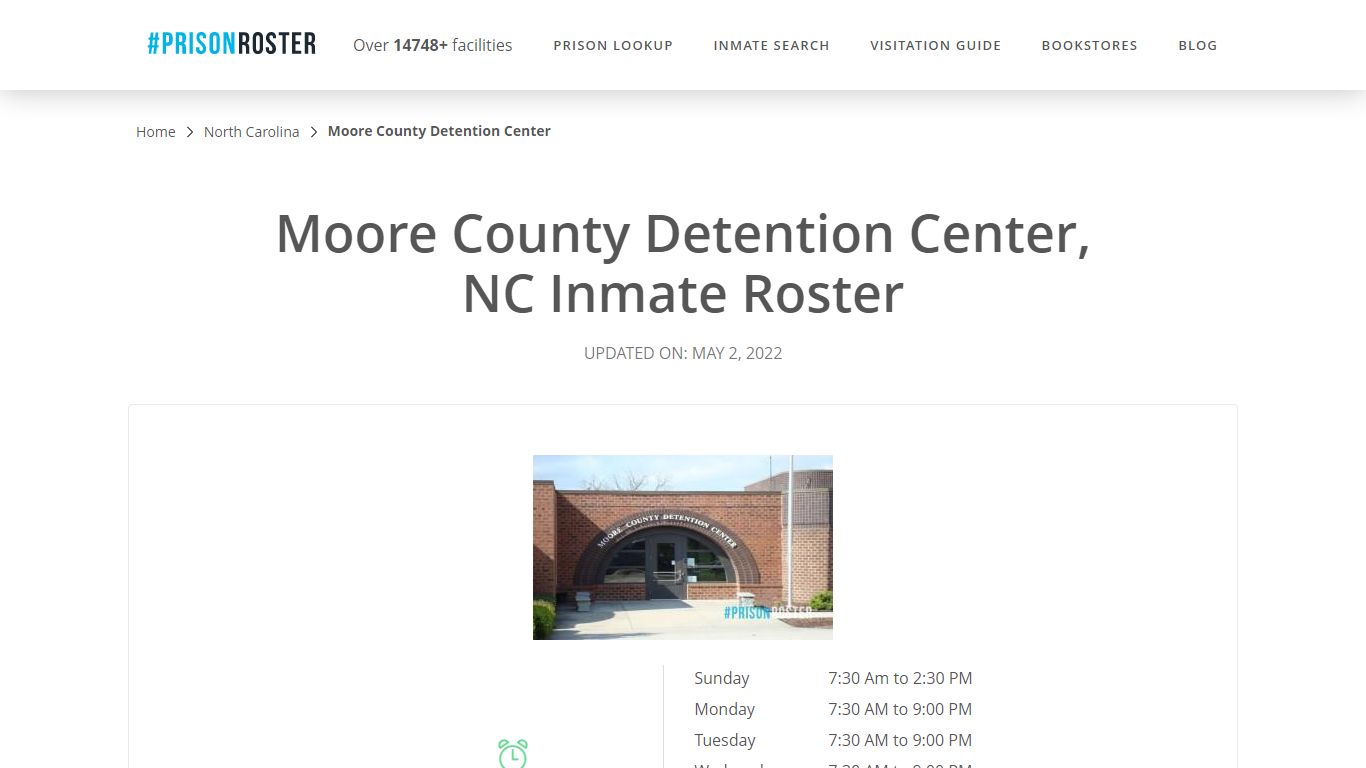 Moore County Detention Center, NC Inmate Roster